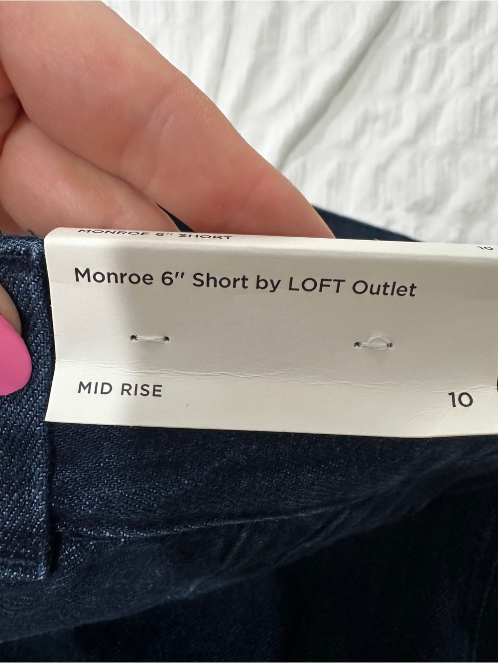 NWT LOFT Monroe 6” Shorts Size 10 Mid Rise DARK wash womens shorts - Picture 5 of 6